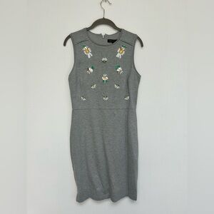 NWT Banana Republic Sleeveless Gray Knit Beaded Pineapple Dress Size 6​